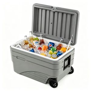 Leopard-Print PP Hard Ice Cooler with 330LBS Support Seat & Wheels for Camping & Beach Use Brand New - Product Image 1