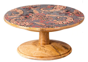 Round Cake Stand <b>Enamel</b> Finishing for Best Quality Wooden <b>Cup</b> Cake Server Stand for Tabletop Decoration Cake Stand - Product Image 2
