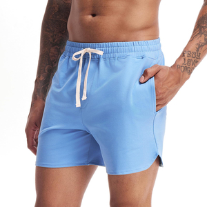 Shorts Bermuda unisexes décontractés d'été respirants à taille haute avec poches, en coton/polyester uni, séchage rapide, personnalisés, de haute qualité pour hommes - Product Image 1