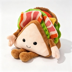 Peluche personnalisée en forme de sandwich, peluche en forme de sandwich triangulaire, poupée en peluche sur le thème de la nourriture - Product Image 2