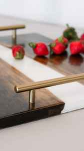 Ensemble de plateaux en résine en bois de luxe faits à la main, plateau alimentaire de qualité supérieure du fabricant pour l'hôtel et la maison, nouvel arrivage en gros - Product Image 2