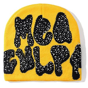 Gorras de Punto Personalizadas de Alta Calidad con Pedrería, Estilo Moderno, Tejido Común, Servicio OEM Unisex y Logotipo Personalizado - Product Image 2