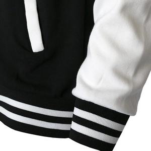 Unisex Custom Embroidery Logo Baseball Jacket Loose Casual Varsity Sport Style <b>Wool</b> Material <b>White</b> Blank University Couple Coat - Product Image 5