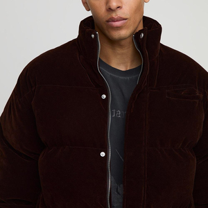 เสื้อโค้ทกันน้ำสำหรับผู้ชายไซส์ใหญ่พิเศษแบบสั่งทำได้ ขายส่ง เสื้อแจ็คเก็ตบุใยฝ้ายแบบโอเวอร์ไซส์ เงา สำหรับฤดูหนาว - Product Image 4