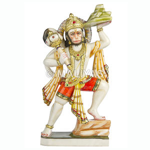 Estatua de Mármol de Hanuman Ji |   Murti de Sanjeevani Bajrangbali para el Templo del Hogar |   Maliyas - Product Image 1