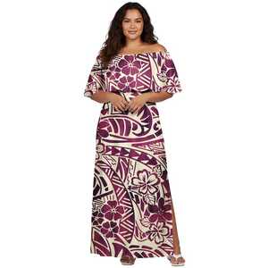 Vestido corto bohemio polinesio con fruncido, Túnica floral de lujo personalizada para quinceañera, vestido informal modesto de verano para mujer - Product Image 5