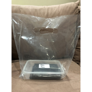 High Quality Frosted Bakery Takeaway Bag Clear Transparent Carrier Plastic Bag Can Print Own Business Logo and Art