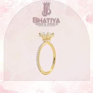 Bague de fiançailles double halo en or 14K personnalisée Bijouterie fine pour mariée Princesse Cut Lab Grown Moissanite Certification originale - Product Image 2