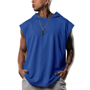 Sweat-shirt pour homme en gros, taille plus, personnalisé, sans manches, vintage, crop top, pull à capuche, polyester, sweat-shirts pour homme - Product Image 1
