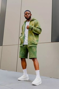 วอร์มสตรีทแวร์ผ้าคอตตอนสองชิ้น,ชุดวอร์มแบบเต็มตัวมีซิปพลอยเทียมกำหนดได้เองสำหรับทุกเพศ - Product Image 3