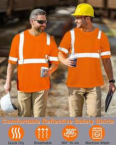 Ropa DE TRABAJO Camiseta DE SEGURIDAD Venta al por mayor Directo de fábrica Precio barato Camisa DE SEGURIDAD reflectante de alta visibilidad con bolsillo frontal - Product Image 5