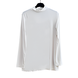 Camiseta informal con cuello de tortuga para mujer, manga larga, sensación de mano suave, tejido duradero, nailon ecológico, Spandex, Deandra - Product Image 1