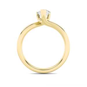 แหวนเพชรเม็ดเดี่ยวรูปลูกแพร์สีทอง - Product Image 3