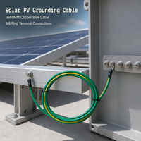 Câble de mise à la terre pour panneau solaire photovoltaïque 3M 6mm en cuivre pur BVR jaune-vert avec borne annulaire M6