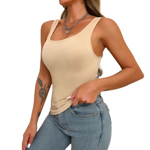 Women Shaperwear Fitness Shaper Soft Square Neck Ribbed Tanktop for Women Seamless Shapers Slimming Tummy Daily Wear - Product Image 1