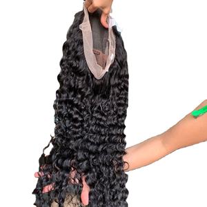 Extension de cheveux humains vietnamiens vente en gros de perruque faite à la main couleur cheveux bouclés machine trame donneur unique - Product Image 2