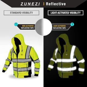Sudadera de Seguridad Reflectante con Logotipo Personalizado, Modelo Reciente, Alta Visibilidad, ANSI Clase 3, Certificación EN ISO 20471, Poliéster, para Ropa de Trabajo Masculina - Product Image 3