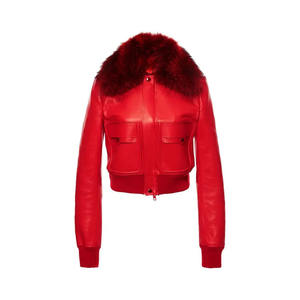 Veste en cuir pour femmes personnalisée dernier style veste en cuir de fourrure manteaux bombardiers pour femmes vêtements d'extérieur pour femmes veste d'hiver pour femmes 2025 - Product Image 2