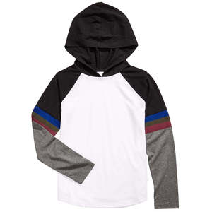 T-Shirt con Cappuccio Bianco Bicolore Epic Threads per Neonati Taglia Piccola in Tessuto French Terry Lavorato a Maglia Design Elegante - Product Image 1