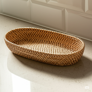 Bandeja de servicio de ratán redonda natural de bajo precio hecha a mano por artesanos vietnamitas para comida y servicio decorativo-Venta al por mayor - Product Image 4