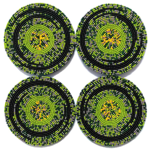 Purest Cream Colored Beaded <b>Coaster</b> <b>Set</b> <b>of</b> <b>6</b> Classy Cream Beaded <b>Coaster</b> Kitchen Accessories <b>Table</b> Top Decor <b>Coasters</b> Available - Product Image 6