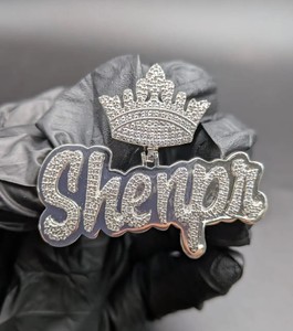 จี้เพชรโมอิสซาไนต์ทรงหยดน้ำแบบ Iced Out ตัวอักษรย่อสั่งทำพิเศษ เงินแท้ 925 ชุบโรเดียม ความเงางามสูง - Product Image 6