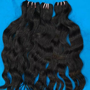 Wave 100% Human Hair <b>Extensions</b> <b>Cheap</b> Remy Virgin Unprocessed Bundles Raw Indian Directly India Natural Customizable Color - Product Image 1