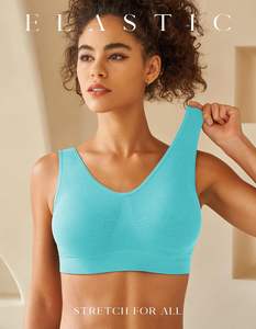 Women's Eco-Friendly Lightweight High Support <b>Racerback</b> <b>Sports</b> <b>Bras</b> Yoga Comfort Seamless Stretchy Simple Print Design Front - Product Image 1