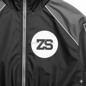 Ensemble coupe-vent en nylon premium taille plus 220 GSM, tissu léger imperméable, noir gris, coupe-vent à double panneau, survêtement - Product Image 6