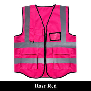 เสื้อแจ็กเก็ต Hi VIS สะท้อนแสงสีเลือกได้เสื้อกั๊กนิรภัยสำหรับผู้บริหารเสื้อกั๊กตาข่ายผ้า - Product Image 5