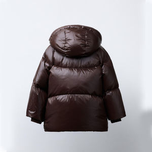 Chaqueta Acolchada con Capucha Brillante y Cálida, con Cuello Alto, Cierre de Cremallera Frontal y Ajuste Holgado y Acogedor para Ropa de Invierno para Niñas, Tendencia - Product Image 5