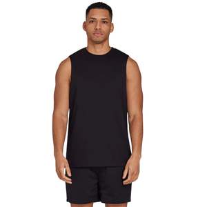 Camiseta sin mangas de gran tamaño para hombre con estampado de logotipo en la parte delantera y trasera, camisa musculosa de algodón suave para gimnasio para ropa de calle y looks de verano - Product Image 2