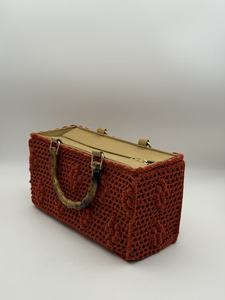 Sac à main élégant en crochet pour femme, motif fleur de maïs en bambou, sac à main exquis en coton avec accessoire panier tricoté camélia, accessoires de mode - Product Image 5