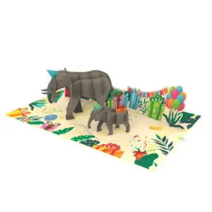 搞笑大象生日3D弹出式卡片批发代工直接制造商越南圣诞礼品卡