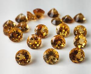 Piedras preciosas facetadas de citrino Natural hechas a mano de alta calidad, gemas amarillas sueltas de corte redondo de 1mm-11mm para la fabricación de joyas - Product Image 5