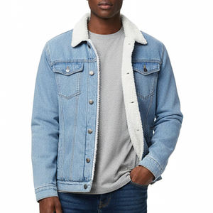 แจ็คเก็ตเดนิมเพิ่มประสิทธิภาพการสวมใส่ที่ดีที่สุดสำหรับผู้ชาย ขายส่งราคาดี ลุคสตรีท แจ็คเก็ตเดนิมสีพื้นสำหรับผู้ชาย - Product Image 5