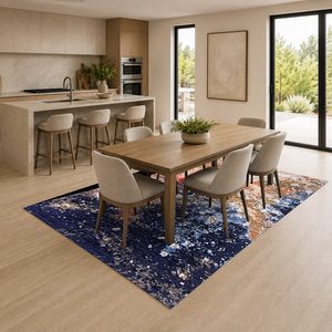 RUGS DEPOT LXDP-0972 Großhandel Terrakotta-Gold Designer-Muster Digital Bedruckter Maschinenwaschbarer Chenille-Teppich Rutschfest - Product Image 4