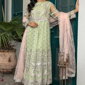 2025 traje Salwar Kameez traje de gasa indio paquistaní diseñador vestido boda tela colección venta vestido - Product Image 6