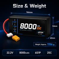 Batería LiPo de Grado Industrial 6S 22.2V 8000mAh 25C, Paquete de Baterías de Alta Densidad de Energía para Drones RC de Topografía y Mapeo Profesional