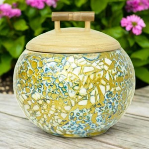 Luxury design biodegradable spun <b>bamboo</b> boxes best quality <b>container</b> storage jars with lid - Product Image 3