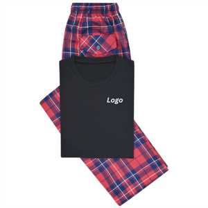 Black Plain T-Shirt <b>Pajama</b> <b>Set</b> | 100% Cotton Woven Lounge <b>Set</b> | Comfortable Sleepwear with Crew Neck Tee & Elastic Waist Pants - Product Image 1