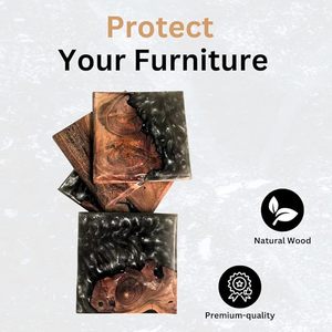 Wood <b>Epoxy</b> <b>Table</b> Coaster Durable and Stylish Mats & Pads for <b>Table</b> Protection Floral Design Low Price Coaster for Christmas - Product Image 5