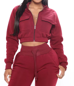 Ensemble survêtement personnalisé pour femmes Survêtement brodé rose vieilli Survêtement à capuche Costumes de sport de loisir Survêtement 2026 - Product Image 1