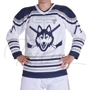 Maillot de hockey sur glace personnalisé pour équipe, sublimation, séchage rapide, respirant, 100% polyester, logo personnalisé, design uni, vente en gros - Product Image 4