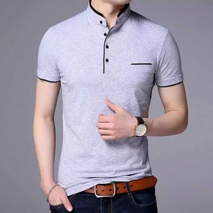 Men's Premium Quality Solid Spandex/<b>Polyester</b> Eco-Friendly for <b>Shirt</b> Casual Short Sleeve Wholesale Factory Customizable - Product Image 6