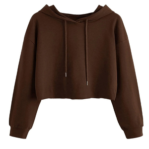 Sudaderas Cortas de Forro Polar para Mujer, Estilo Urbano, Color Sólido, Secado Rápido, Transpirables, Impresión Personalizada, Precio de Fábrica - Product Image 2