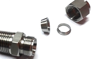 ตัวเชื่อมต่อแบบตรงชนิด swagelok สเตนเลสแบบข้อต่อแบบท่อคู่การบีบอัด - Product Image 3