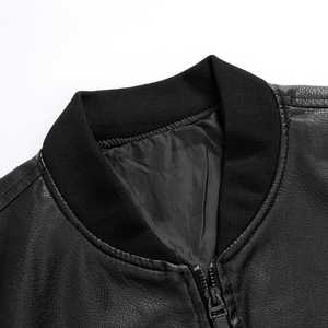 Veste en cuir ajustée pour hommes Veste noire Veste en cuir PU de qualité supérieure à la mode britannique pour hommes - Product Image 4