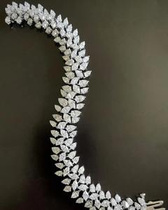 Moissanite Marquise & Pear Shape Diamond Bracelet White Sterling Silver Bracelet Customized Jewelry Anniversary Gift for Her - Product Image 4