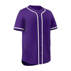 Camiseta de béisbol y sóftbol de poliéster 100% con botones y logotipo de nombre personalizado, ropa deportiva transpirable con opciones de talla grande - Product Image 3